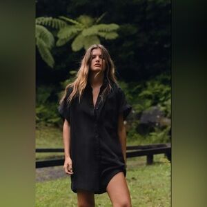 Zara Romper Minimalist Athleisure Normcore Sustainable Lyocell Black Size XSmall